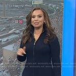 Adelle’s navy ribbed zip sweater dress on Today