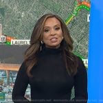 Adelle’s black striped midi skirt on Today