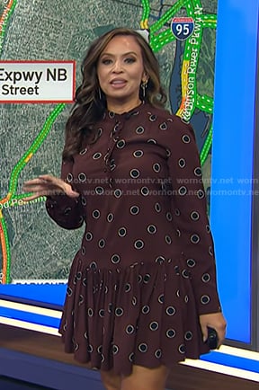 Adelle's brown dot print dress on Today