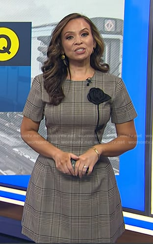 Adelle's grey plaid short sleeve dress on Today