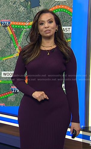 Adelle's purple ribbed knit dress on Today