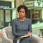 Adriana Diaz’s steel blue polka dot dress on CBS Mornings