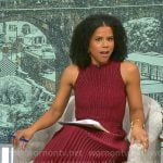 Adriana Diaz’s burgundy pleated dress on CBS Mornings