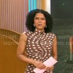 Adriana Diaz’s brown polka dot dress on CBS Mornings