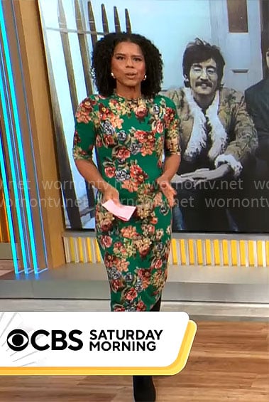 Adriana Diaz's green floral dress on CBS This Morning
