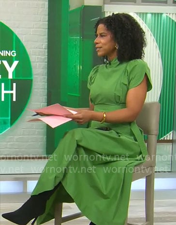 Adriana Diaz's green midi dress on CBS Mornings