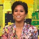 Adriana Diaz’s floral cowl-neck dress on CBS Mornings