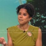 Adriana Diaz’s green ring detail dress on CBS Mornings