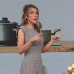 Adrianna's plaid mini dress on Access Hollywood