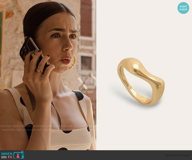 Aerea Studio Tiye Ring worn by Emily Cooper (Lily Collins) on Emily in Paris