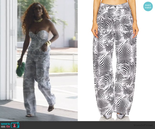 AFRM Rhett Carpenter Barrel Jeans worn by Wendy Osefo on The Real Housewives of Potomac