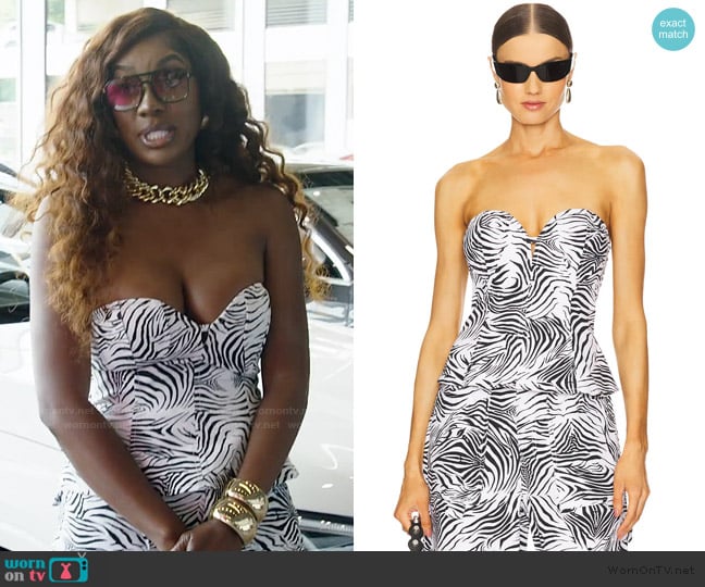 AFRM Torri Mermaid Corset Top worn by Wendy Osefo on The Real Housewives of Potomac