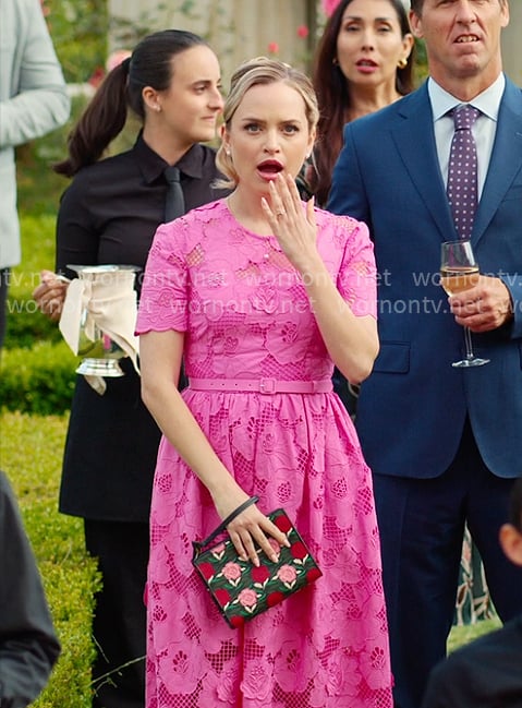 Ainsley’s pink lace dress on Loot