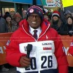 Al’s red, white and navy puffer jacket on Today