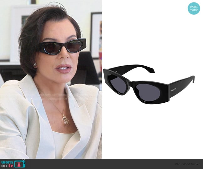 Alaia AA0075S Azzedine Sunglasses worn by Kris Jenner (Kris Jenner) on The Kardashians