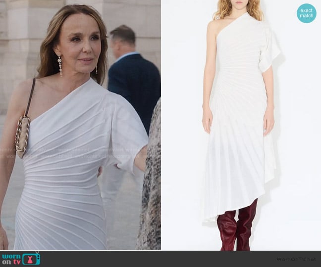 Alaia Asymmetric Ray Dress worn by Sylvie (Philippine Leroy-Beaulieu) on Emily in Paris