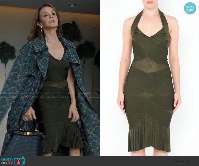 Alexander McQueen Neptune Bandage Dress worn by Sylvie (Philippine Leroy-Beaulieu) on Emily in Paris