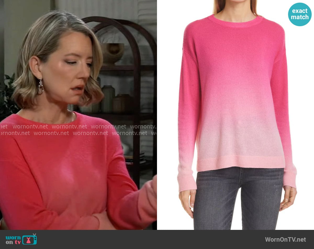 Alice + Olivia Gleeson Dip Dye Cashmere Blend Sweater worn by Nina Reeves (Cynthia Watros) on General Hospital