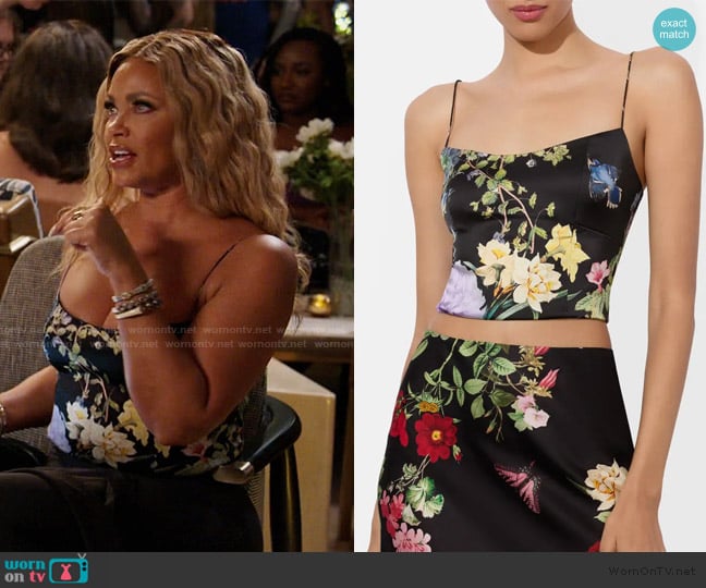 Alice + Olivia Saylor Bustier Cami Top worn by Gizelle Bryant on The Real Housewives of Potomac