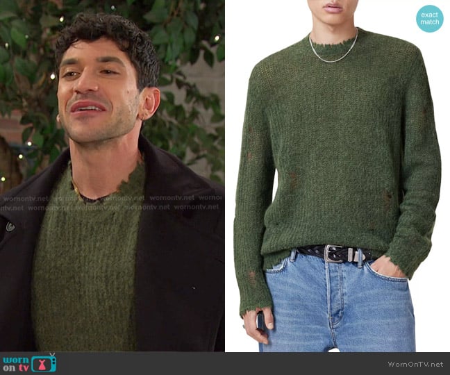 Javi’s green knit sweater on Days of our Lives Javi’s green knit sweater on Days of our Lives
