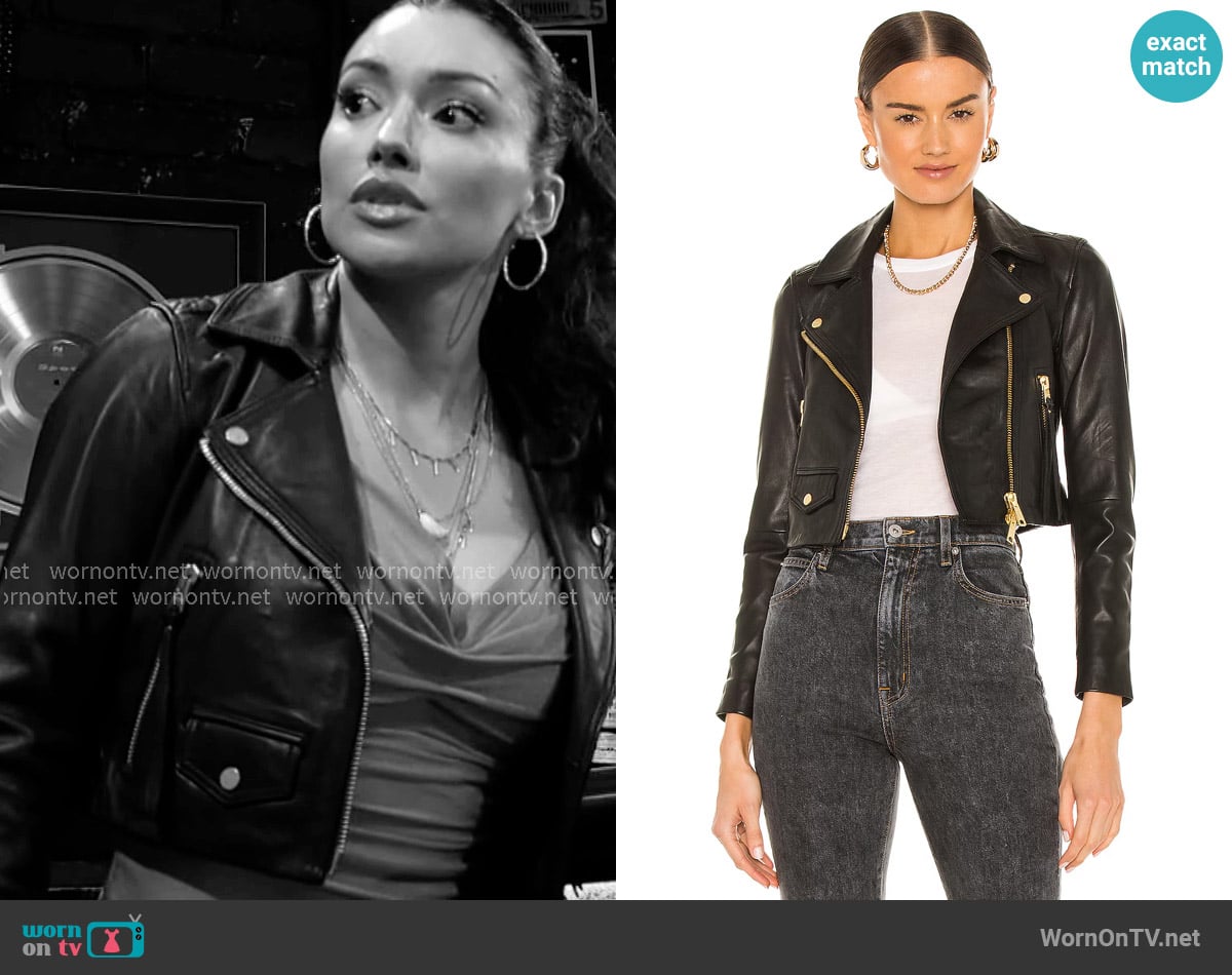 All Saints Elora Jacket worn by Audra Charles (Zuleyka Silver) on The Young and the Restless