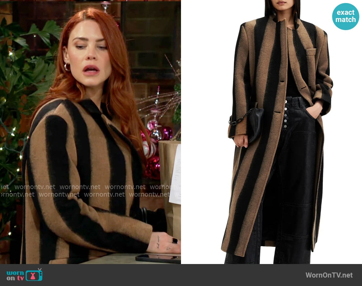 All Saints James Coat worn by Sally Spectra (Courtney Hope) on The Young and the Restless