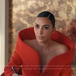 Allura’s red stand collar dress on Alls Fair