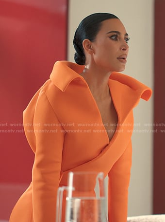 Allura's orange wrap dress on Alls Fair