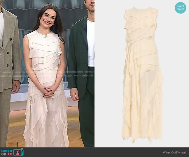 Lea Michele’s ivory layered dress on Today Lea Michele’s ivory layered dress on Today