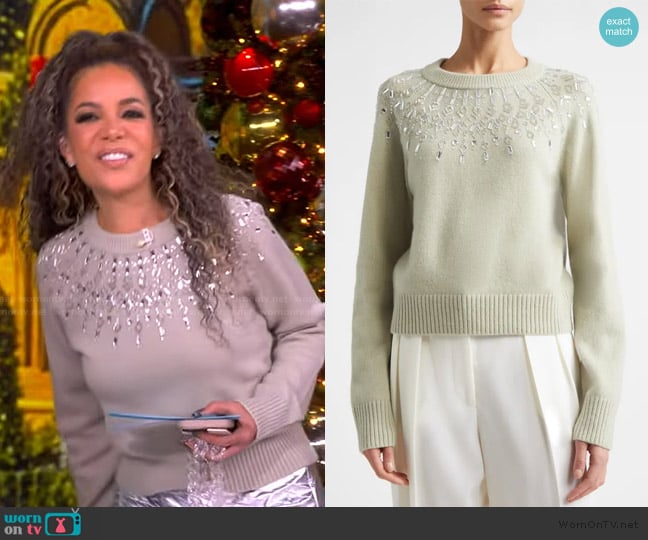 Altuzarra Harold Embellished Virgin Wool Sweater worn by Sunny Hostin on The View
