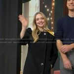 Amanda Seyfried’s black colalred coat on Good Morning America