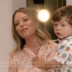 Amanda’s pink floral wrap dress on The Real Housewives of Beverly Hills