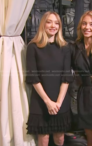 Amanda Seyfried’s black ruffle shift dress on Today