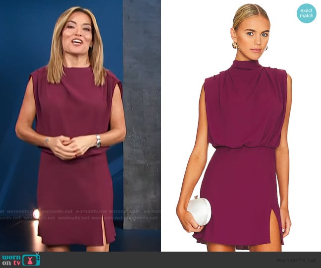 Amanda Uprichard Franny Mini Dress worn by Kit Hoover on Access Hollywood