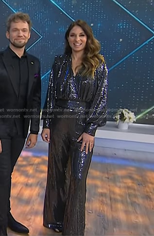 Amélie van Tass’s metallic jumpsuit on Today