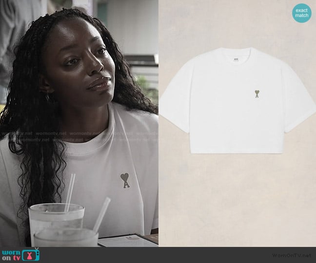 Ami Paris De Coeur Crop T-Shirt worn by Venita Aspen on Southern Charm