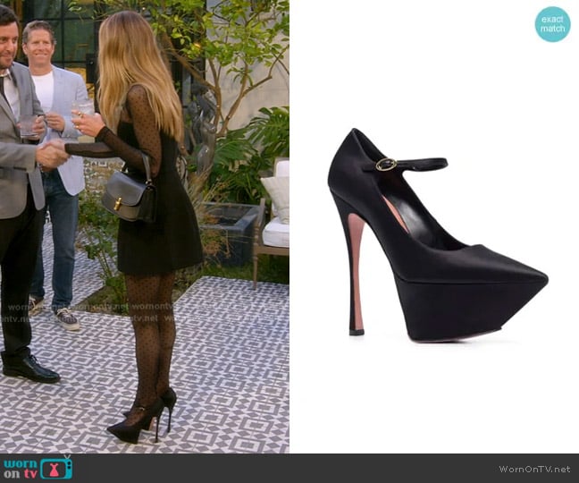 Amina Muaddi Pointed Platform Pumps worn by Dorit Kemsley on The Real Housewives of Beverly Hills