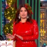 Ana’s red sequin top and skirt on The View