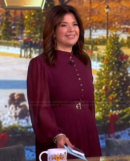 Ana’s burgundy shirtdress on The View