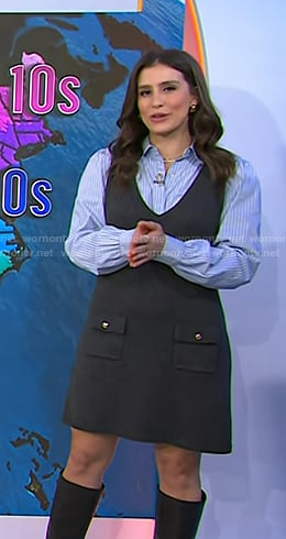 Angie Lassman’s mixed media knit dress on Today