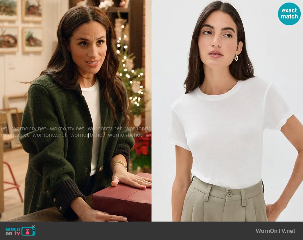 Anine Bing Amani T-shirt worn by Meghan Markle on With Love Meghan