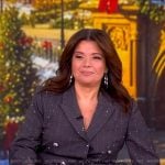 Ana’s grey embellished blazer and pant suit on The View