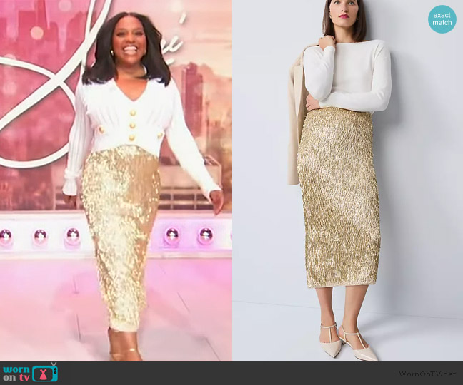 Ann Taylor Sequin Column Skirt worn by Sherri Shepherd on Sherri