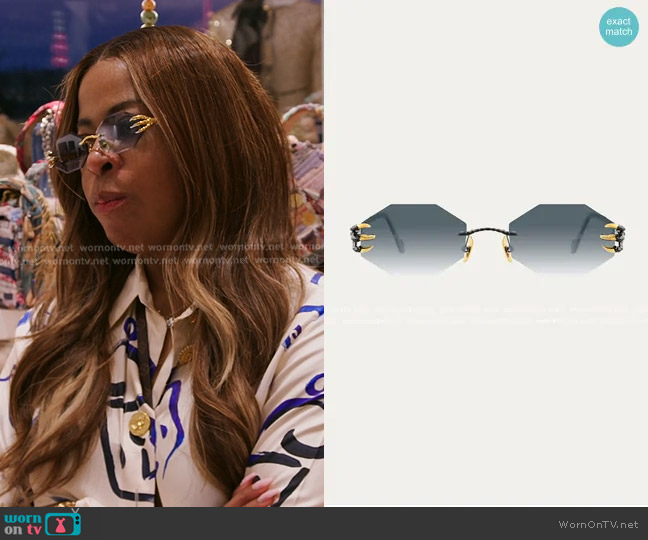 Anna-Karin Karlsson The Claw Nest Rimless Titanium Oval Sunglasses worn by Mary Cosby on The Real Housewives of Salt Lake City