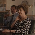 Antonia's printed dress on Emily in Paris