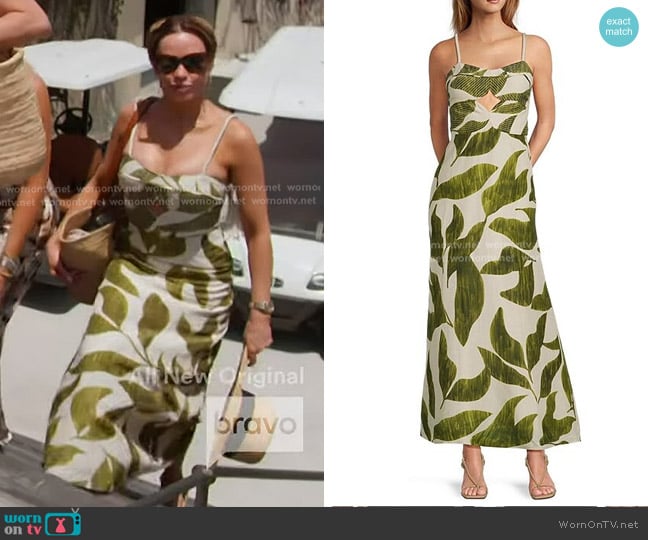 Antonio Melani x M.G. Styl Finley Linen Blend Sweetheart Neck Sleeveless Dress worn by Britani Bateman on The Real Housewives of Salt Lake City