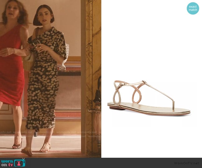 Aquazzura Almost Bare Sandals worn by Emily Cooper (Lily Collins) on Emily in Paris