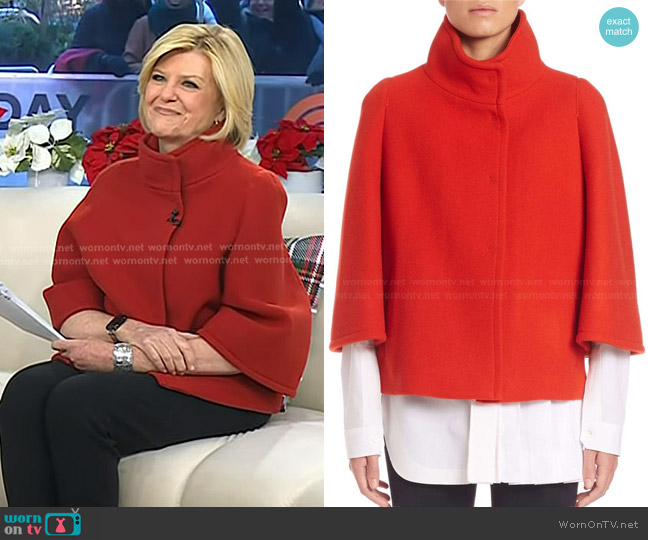 Aquilano Rimondi Cropped Cape Jacket worn by Anne Thompson on Today