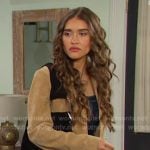 Ari’s black suede tote on Days of our Lives