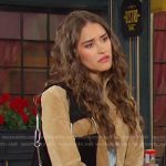 Ari’s black suede tote on Days of our Lives